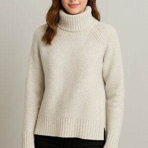 Gilli Soft Cream Mock Neck Chunky Knit Sweater